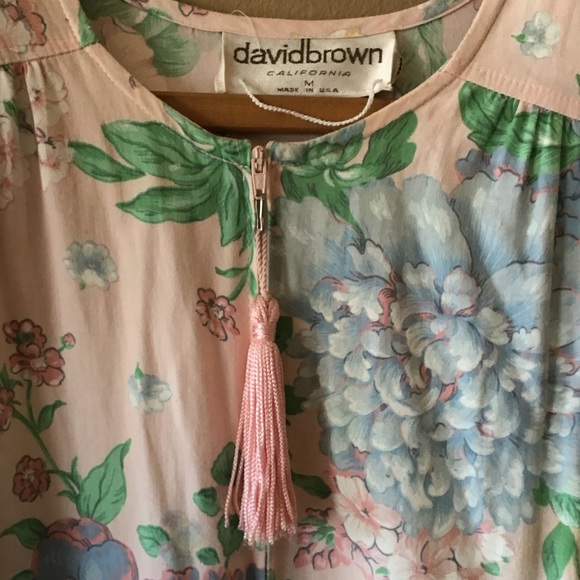 FINAL SALE Vintage David Brown California Pink Floral Maxi Dress (M) - Picture 7 of 11